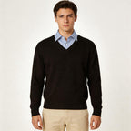 Wool Blend V-Neck Jumper | Premium Jumper with Custom Embroidery