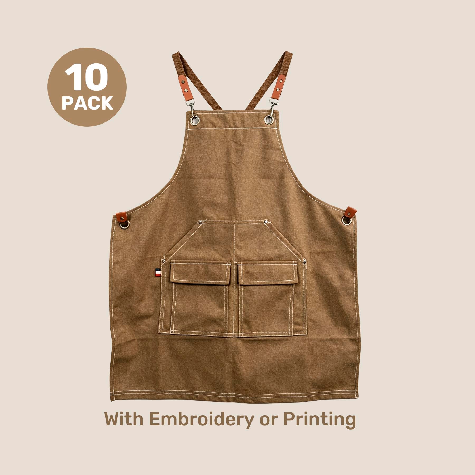 Heavy Duty Canvas Apron – Bib Crossback | with Custom Embroidery or Printing