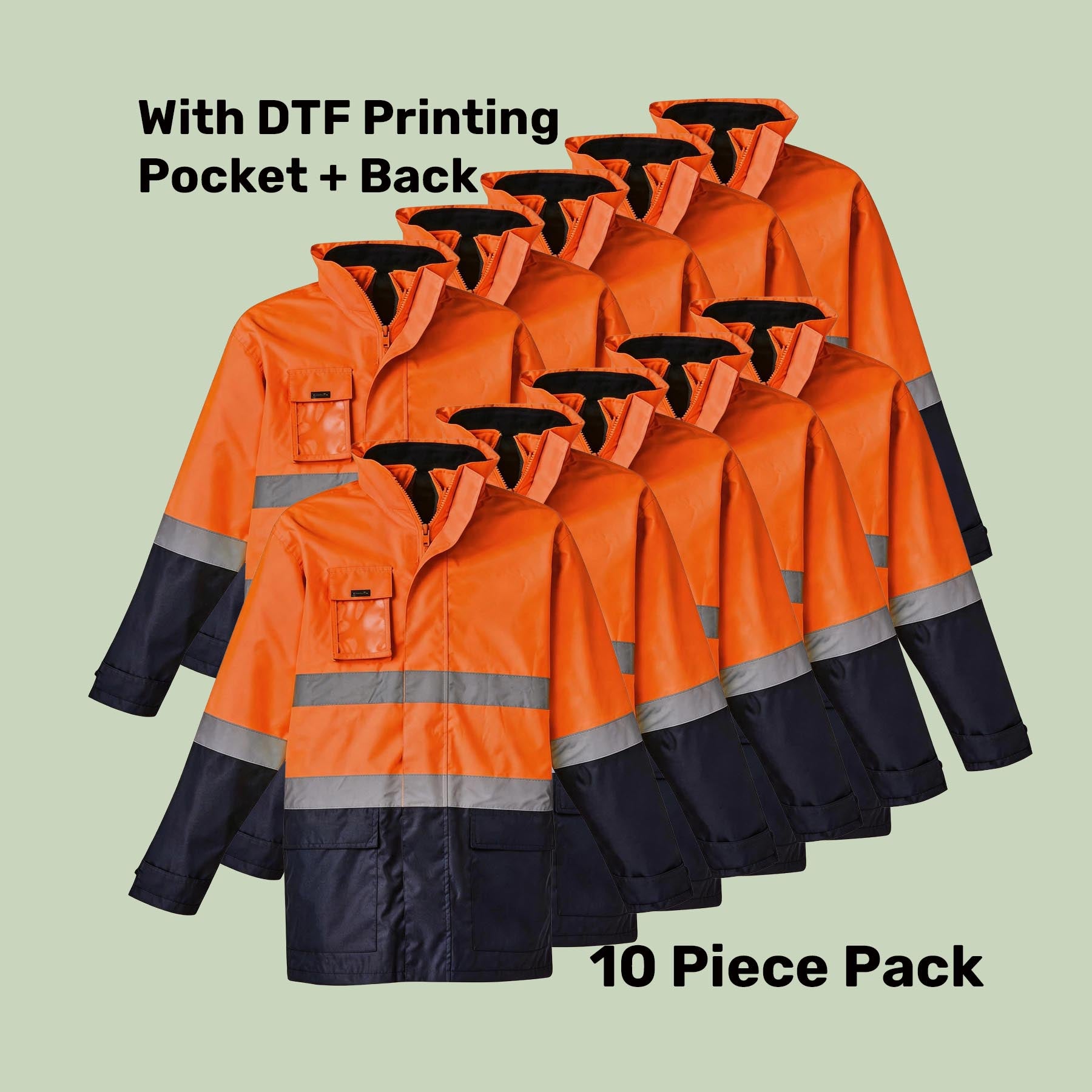 Hi-Vis 4-in-1 Jacket with Reversible Fleece Vest Pack (5 or 10) – Special Offer | Waterproof Workwear with Custom Printing