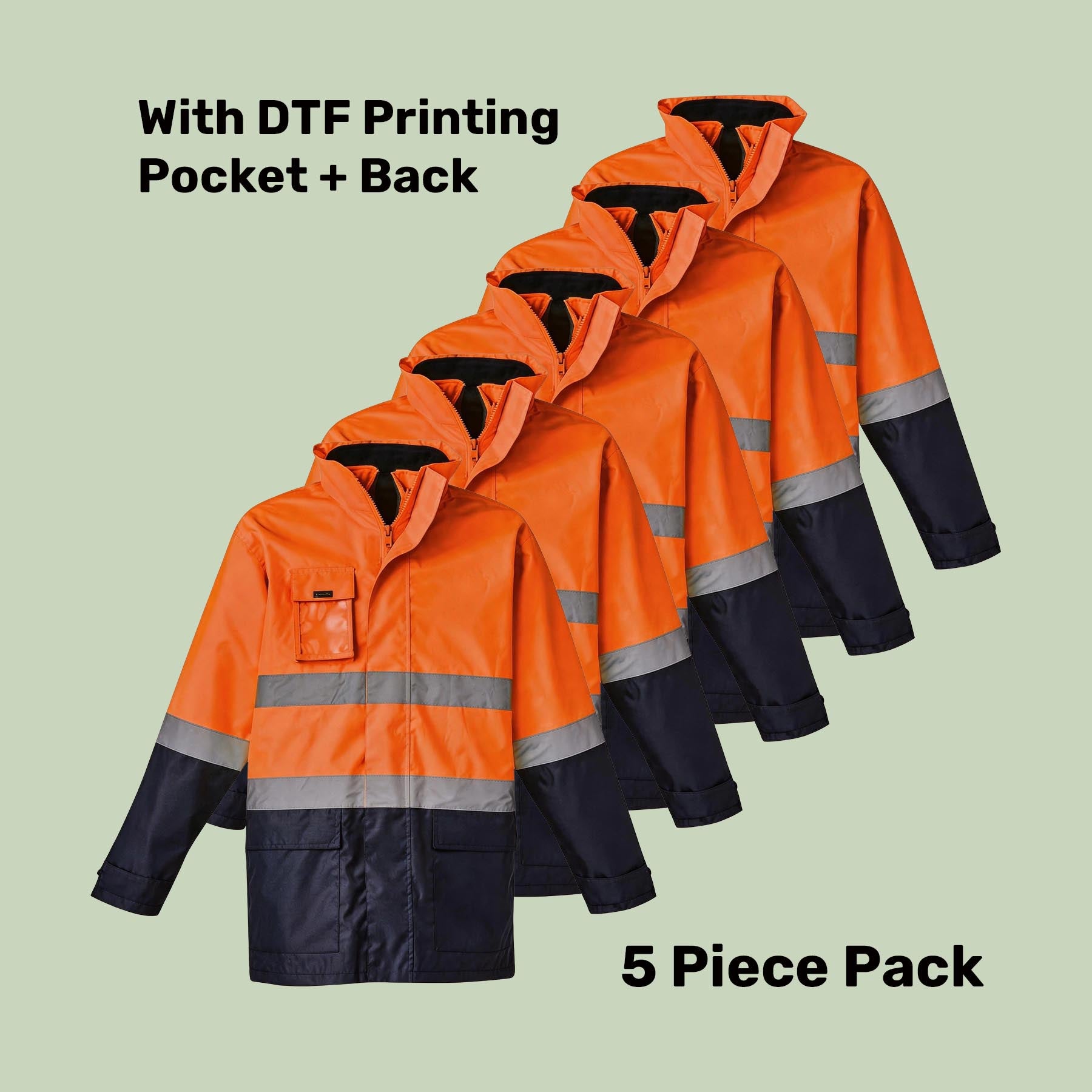 Hi-Vis 4-in-1 Jacket with Reversible Fleece Vest Pack (5 or 10) – Special Offer | Waterproof Workwear with Custom Printing