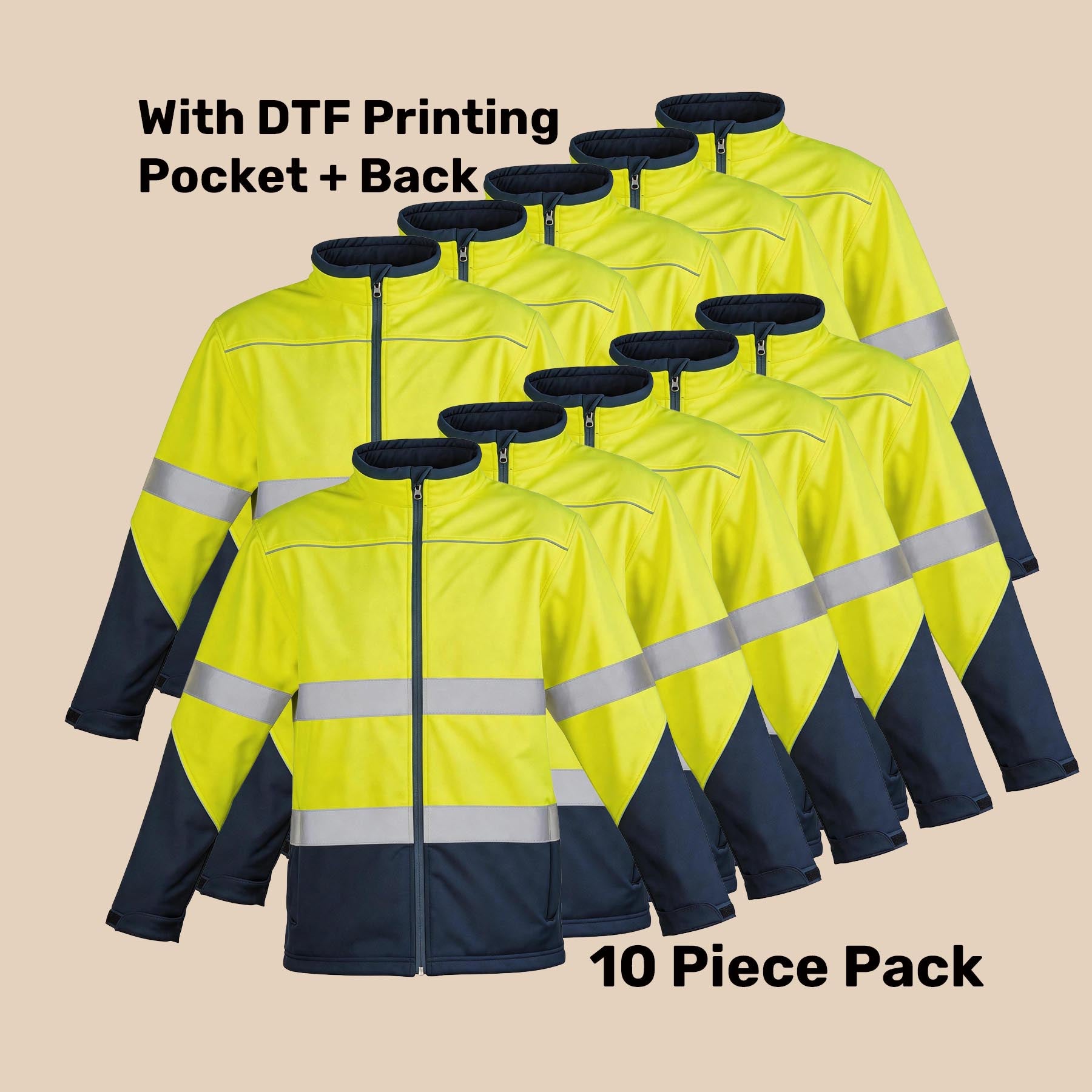 Hi-Vis Jacket Pack (5 or 10) – Special Offer | Waterproof Workwear with Custom Printing